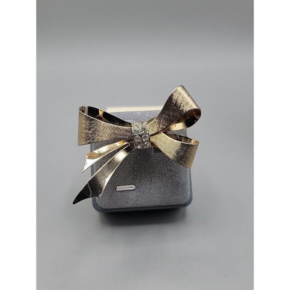 Vintage Coro Diamante Brooch Textured Gold Plated - Picture 4 of 8